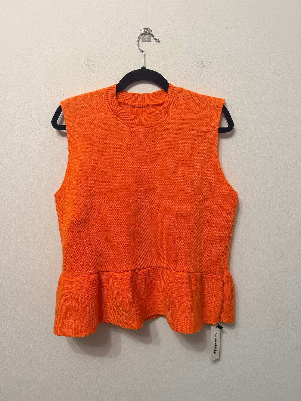 NWT Commense Sleeveless Ruffle Hem Sweater Vest $32 MSRP
